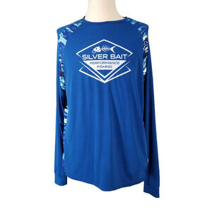 Silver Bait Performance Fishing Shirt Long Sleeve Mens Medium UV Protection